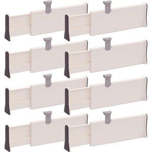 Set of 8Adjustable Drawer Dividers Organizer Separators Plastic DresserOrganizer